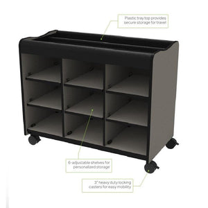 Marco Horizon Makerspace Series 9-Cubbie Storage Cart without Doors