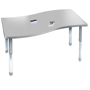 Aero Dry Erase Markerboard Activity Table, 30" x 60" Surge, Oval Adjustable Height Legs