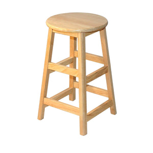 Solid Hardwood Stool, 24" Height