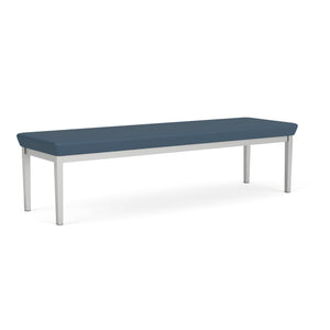Lenox Steel Collection Reception Seating, 3 Seat Bench, Designer Fabric Upholstery, FREE SHIPPING