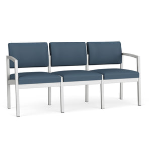 Lenox Steel Collection Reception Seating, 3 Seat Sofa, Designer Fabric Upholstery, FREE SHIPPING