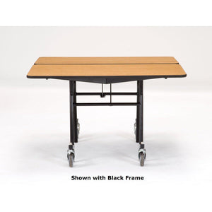 Mobile Shape Cafeteria Table, 48" Square, MDF Core, Black ProtectEdge, Textured Black Frame