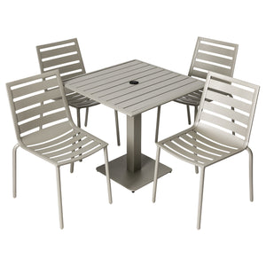 South Beach Collection Outdoor/Indoor Stacking Titanium Silver Aluminum Side Chair