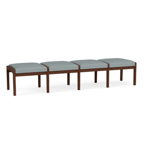 Lenox Wood Collection Reception Seating, 4 Seat Bench, Healthcare Vinyl Upholstery, FREE SHIPPING