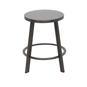 Metro Stool, Natural Steel Frame, Steel Seat, 18"H