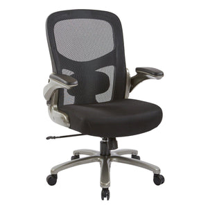 Big and Tall Mesh Back Executive Chair, Black Mesh Fabric Seat