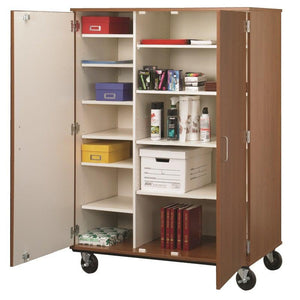 Closed Shelf Mobile Storage, 67" H, Lockable