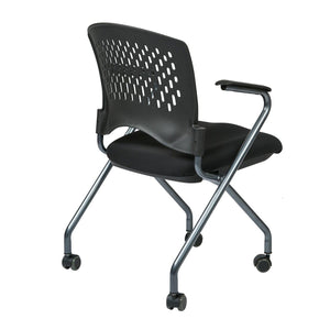 Deluxe Folding/Nesting Arm Chair with Ventilated Plastic Back