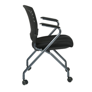 Deluxe Folding/Nesting Arm Chair with Ventilated Plastic Back