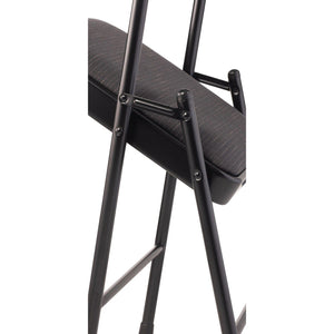 Commercialine 900 Series Fabric Padded Steel Folding Chair, Star Trail Black Fabric with Black Frame
