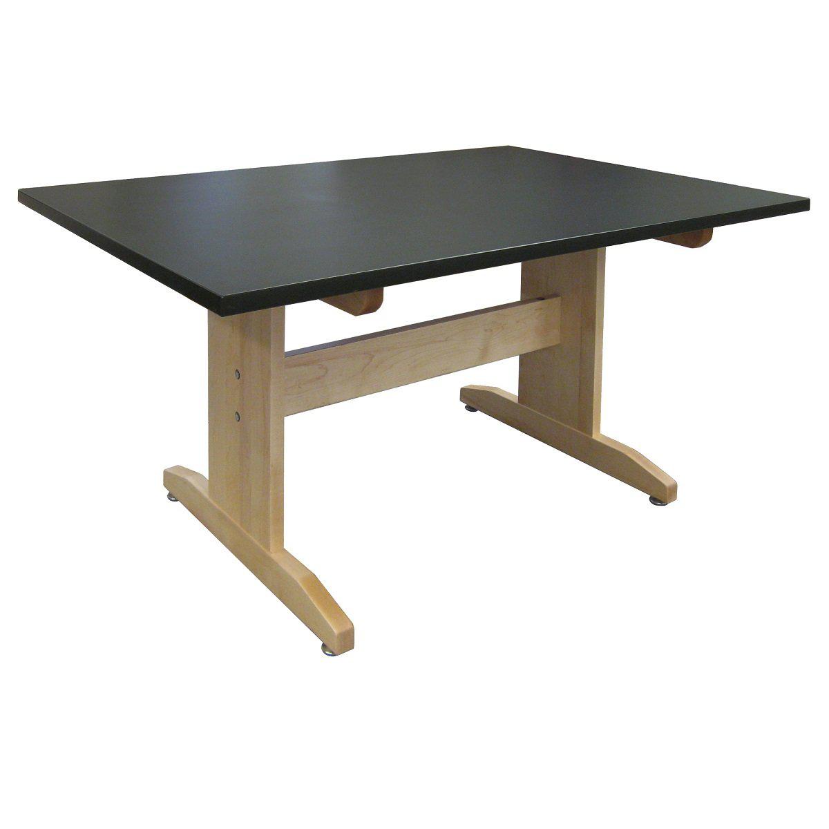 Art Table, 42" x 60" Black HPL Top, 36" High