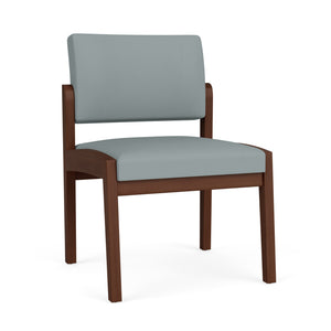 Lenox Wood Collection Reception Seating, Armless Guest Chair, Designer Fabric Upholstery, FREE SHIPPING