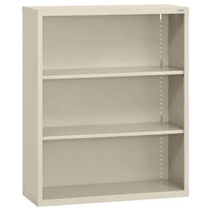 Elite Series Welded Steel 3-Shelf Bookcase, 2 Adjustable Shelves and Bottom Shelf, 36" W x 12" D x 36" H