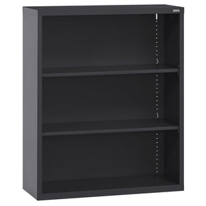 Elite Series Welded Steel 3-Shelf Bookcase, 2 Adjustable Shelves and Bottom Shelf, 36" W x 12" D x 36" H