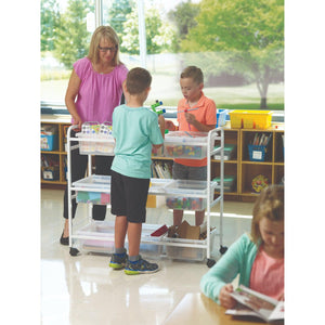STEM Storage Cart with Clear Tubs