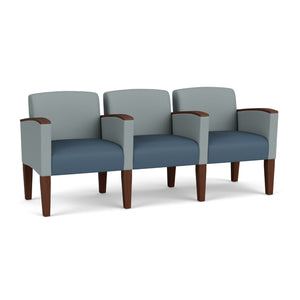 Belmont Collection Reception Seating, 3 Seats with Center Arms, Standard Vinyl Upholstery, FREE SHIPPING