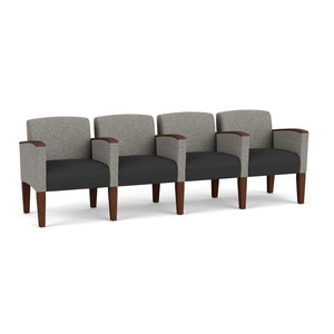 Belmont Collection Reception Seating, 4 Seats with Center Arms, Standard Fabric Upholstery, FREE SHIPPING