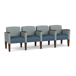 Belmont Collection Reception Seating, 4 Seats with Center Arms, Standard Vinyl Upholstery, FREE SHIPPING