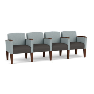 Belmont Collection Reception Seating, 4 Seats with Center Arms, Healthcare Vinyl Upholstery, FREE SHIPPING