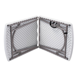 Heavy Duty Fold-in-Half Plastic Folding Table, Speckled Grey