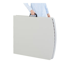 Heavy Duty Fold-in-Half Plastic Folding Table, Speckled Grey