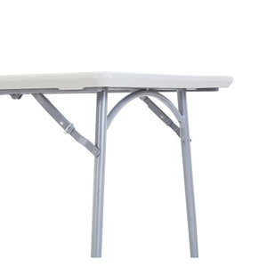 Heavy Duty Fold-in-Half Plastic Folding Table, Speckled Grey