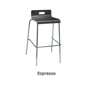 Jive Low Back Stool,  Wood Laminate Seat, Bar Height, 30"H