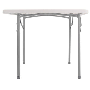 Heavy Duty "Smooth Top" Square Blow-Molded Plastic Folding Table, 36" x 36", Speckled Grey Top, Grey Frame