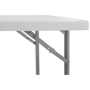 Heavy Duty "Smooth Top" Square Blow-Molded Plastic Folding Table, 36" x 36", Speckled Grey Top, Grey Frame