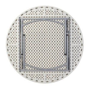 Heavy Duty "Smooth Top" Round Blow-Molded Plastic Folding Table, Speckled Grey