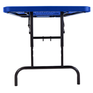 "All American Colors" Height Adjustable Heavy Duty "Smooth Top" Blow-Molded Plastic Folding Table