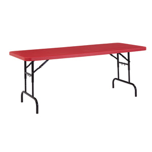 "All American Colors" Height Adjustable Heavy Duty "Smooth Top" Blow-Molded Plastic Folding Table