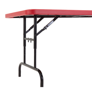"All American Colors" Height Adjustable Heavy Duty "Smooth Top" Blow-Molded Plastic Folding Table