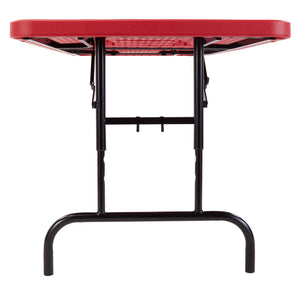 "All American Colors" Height Adjustable Heavy Duty "Smooth Top" Blow-Molded Plastic Folding Table