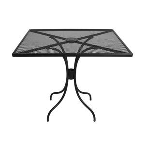 Barnegat Collection Outdoor/Indoor Black Steel 36" Square Dining Height Table with Umbrella Hole