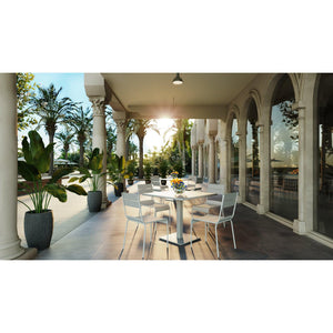 Beachcomber Margate Outdoor/Indoor 36" Square Aluminum Dining Height Table with Umbrella Hole