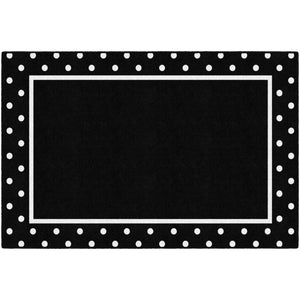 Schoolgirl Style Simply Stylish Tropical Black & White Polka Dot Border Rugs