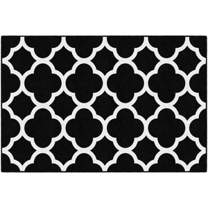 Schoolgirl Style Black & White Quatrefoil Rugs