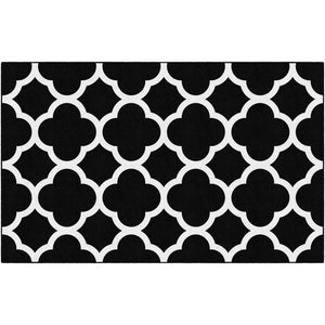 Schoolgirl Style Black & White Quatrefoil Rugs