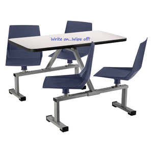 National Public Seating Cluster Swivel Booth, 24" x 48", Dry-Erase Whiteboard Top
