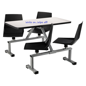 National Public Seating Cluster Swivel Booth, 24" x 48", Dry-Erase Whiteboard Top