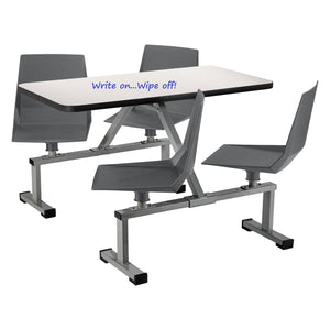 National Public Seating Cluster Swivel Booth, 24" x 48", Dry-Erase Whiteboard Top