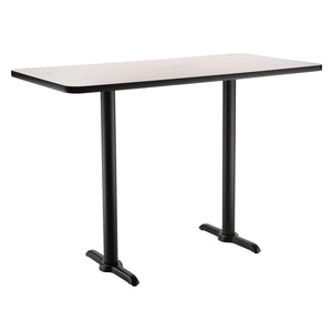 Café Table, 24"x60" Rectangle, "T" Base, 42" Bar Height