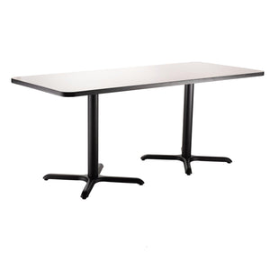 National Public Seating Café Table, 30"x72" Rectangle, "X" Base, 30" Dining Height