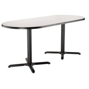 National Public Seating Café Table, 30"x72" Racetrack, "X" Base, 30" Dining Height