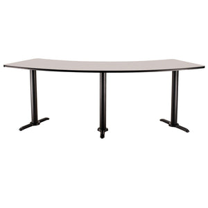 Café Table, 60° Curve, 24" x 91.25", "T" Base, 30" Dining Height