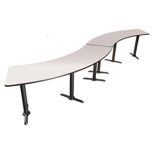 Café Table, 60° Curve, 24" x 91.25", "T" Base, 30" Dining Height