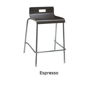 Jive Low Back Stool, Wood Laminate Seat, Counter Height, 25"H