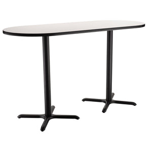 Café Table, 30"x72" Racetrack, "X" Base, 36" Counter Height