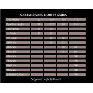 Open Front Adjustable Height Desk, 18" x 24" Solid Hard Plastic Silver Top,  Chrome Frame, Black Book Box - QUICK SHIP